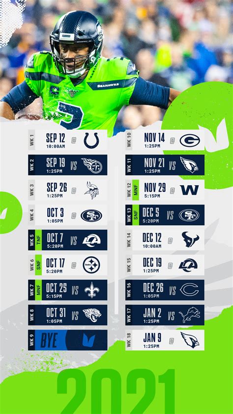Printable Seahawks Schedule 2022